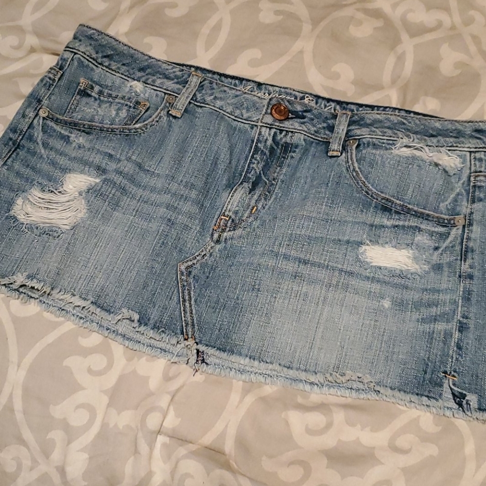 Womens denim mini skirt